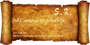 Sümeghy Kristóf névjegykártya
