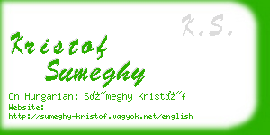 kristof sumeghy business card